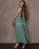 Mentazöld színű, variálható pántos muszlin maxi ruha S/M/L