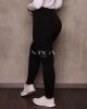 Fekete-sötétszürke színű, pihe-puha bélelt leggings M/L, XL/2XL