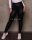 Fekete színű polár bélelt műbőr leggings S/M, M/L, L/XL
