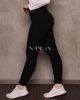 Fekete színű, polár bélelt leggings S/M, L/XL