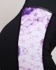 Fekete színű, lila virág mintás leggings S, M, L, XL