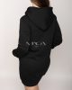 Fekete színű, bélelt hosszított pulóver L