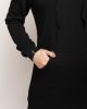 Fekete színű, bélelt hosszított pulóver L