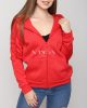 Piros színű, bélelt cipzáros pulóver S, M, L, XL